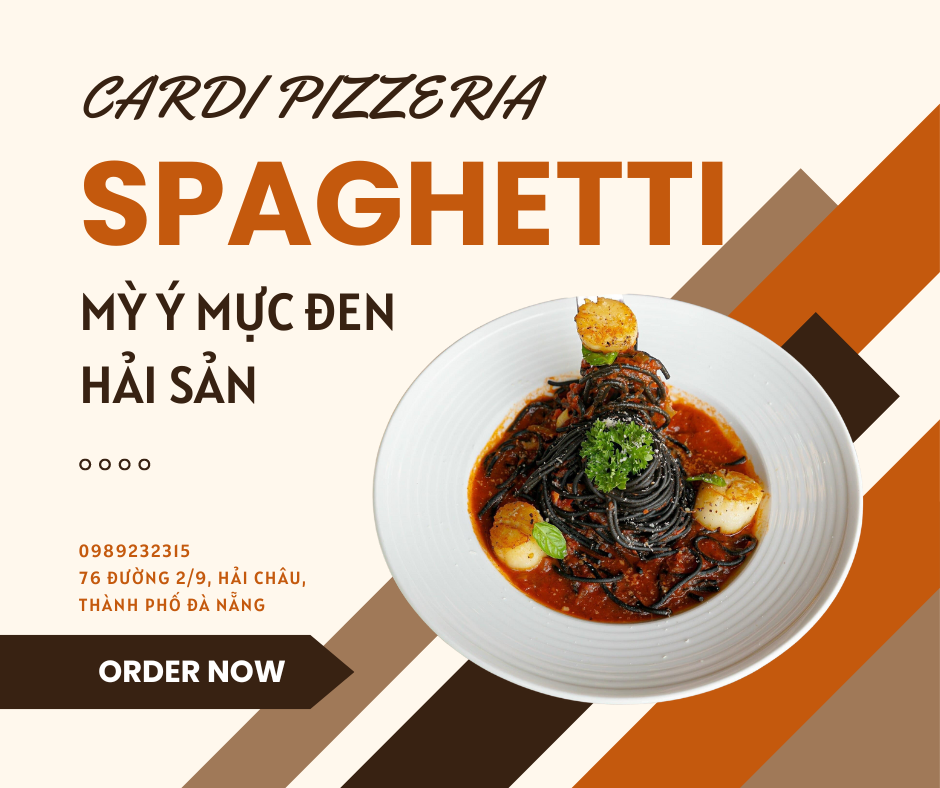 Mì Ý Mực Đen sò điệp nhật tại Cardi pizziria Đà Nẵng