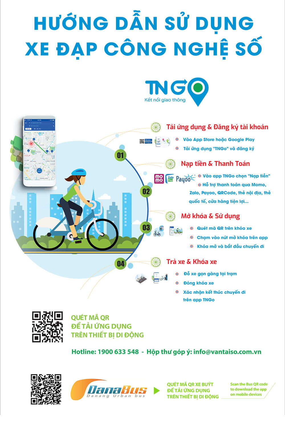 Hướng Dẫn Đăng Ký Thuê Xe Đạp Công Cộng Trên App TNGO